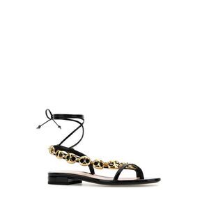 GUCCI Interlocking G Motif Flat Sandals Women BLACK